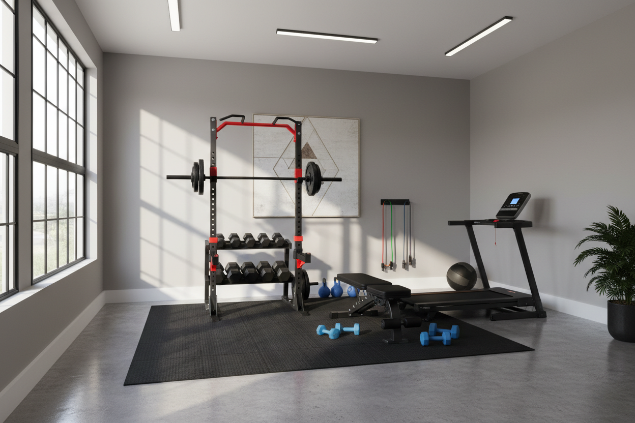 I Fit a Heavy-Duty Compact At Home Gym Into 50 Square Feet