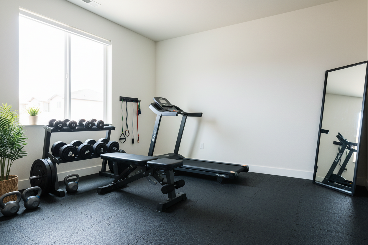 I Stashed 400 lbs of Iron in My Office: Small Home Gym Ideas