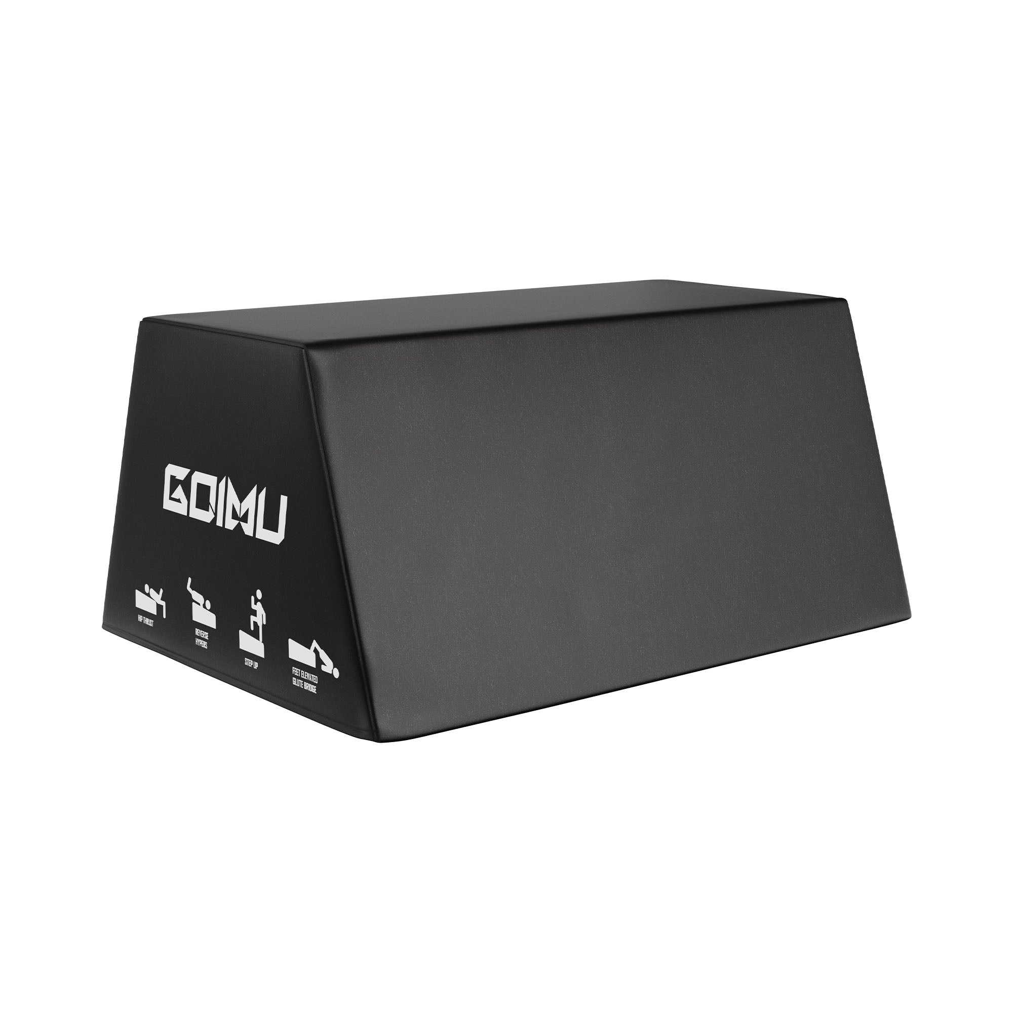 Black foam roller with 'GOMU' branding on a white background.