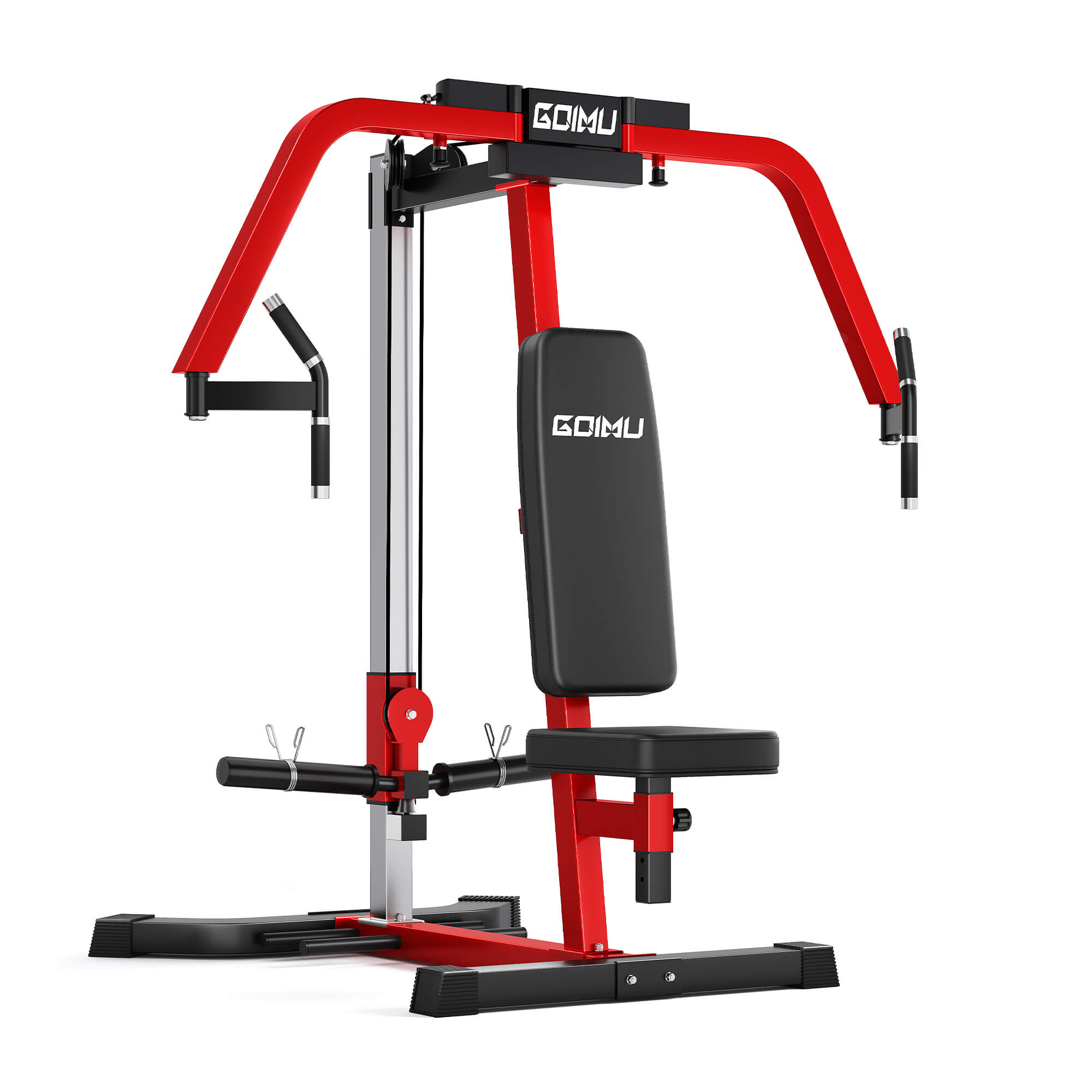 Red and black gym machine with 'GOIMU' branding on a white background.