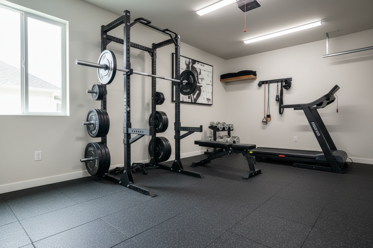 How to Squeeze a Complete Weight Set Into a 1-Car Garage