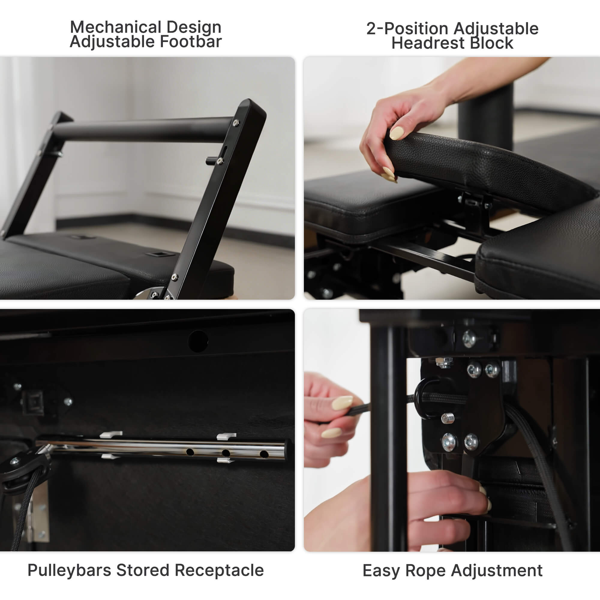 Foldable Oak Wooden Pilates Reformer Machine PF02