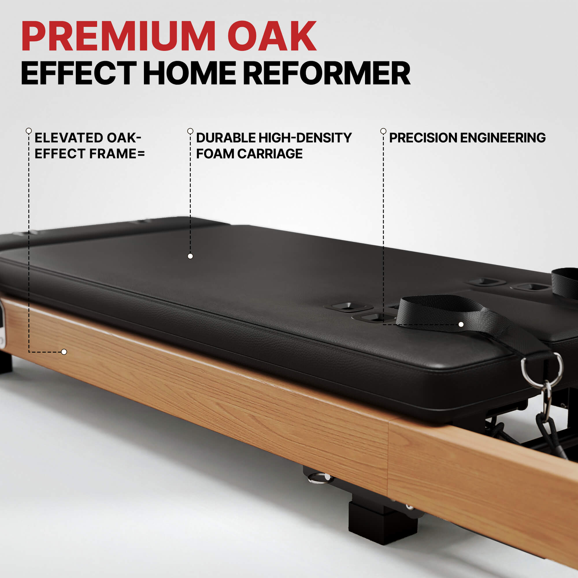Foldable Oak Wooden Pilates Reformer Machine PF02