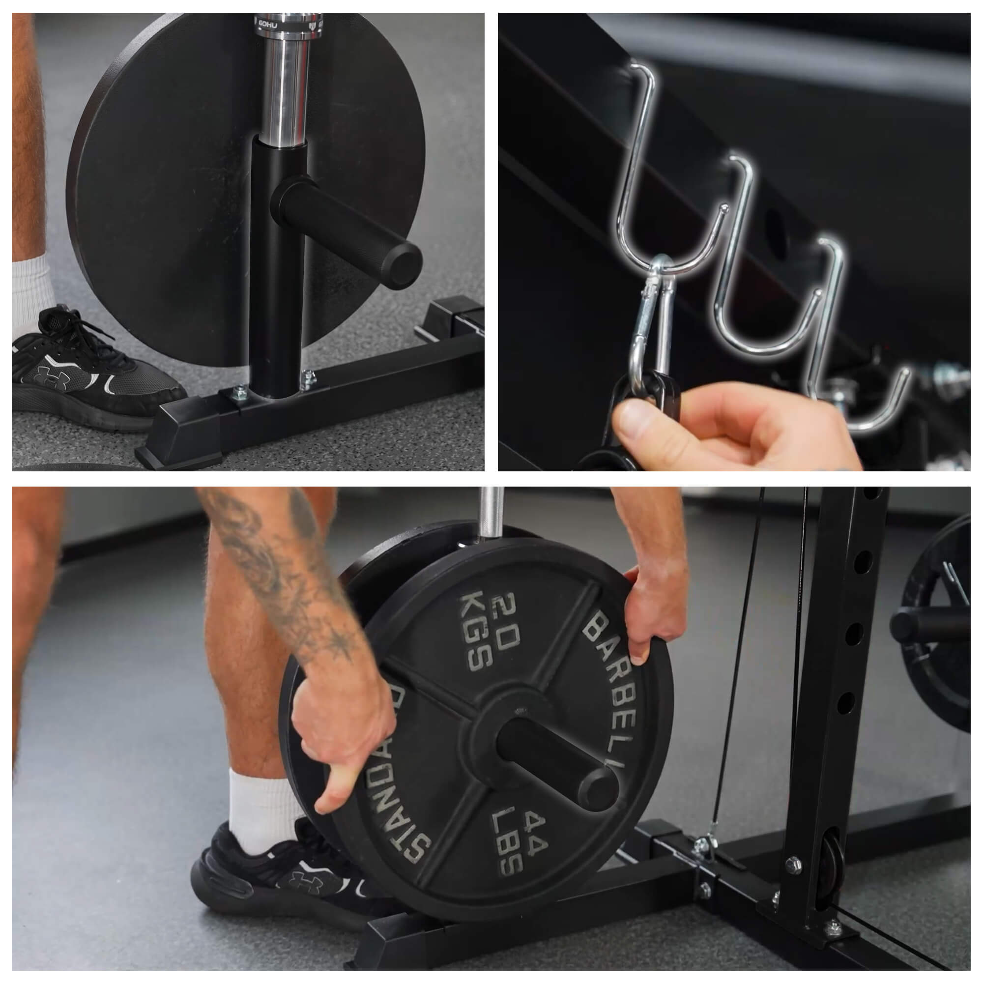 Squat Power Cage with Cable System, Home Gym Squat Cage with