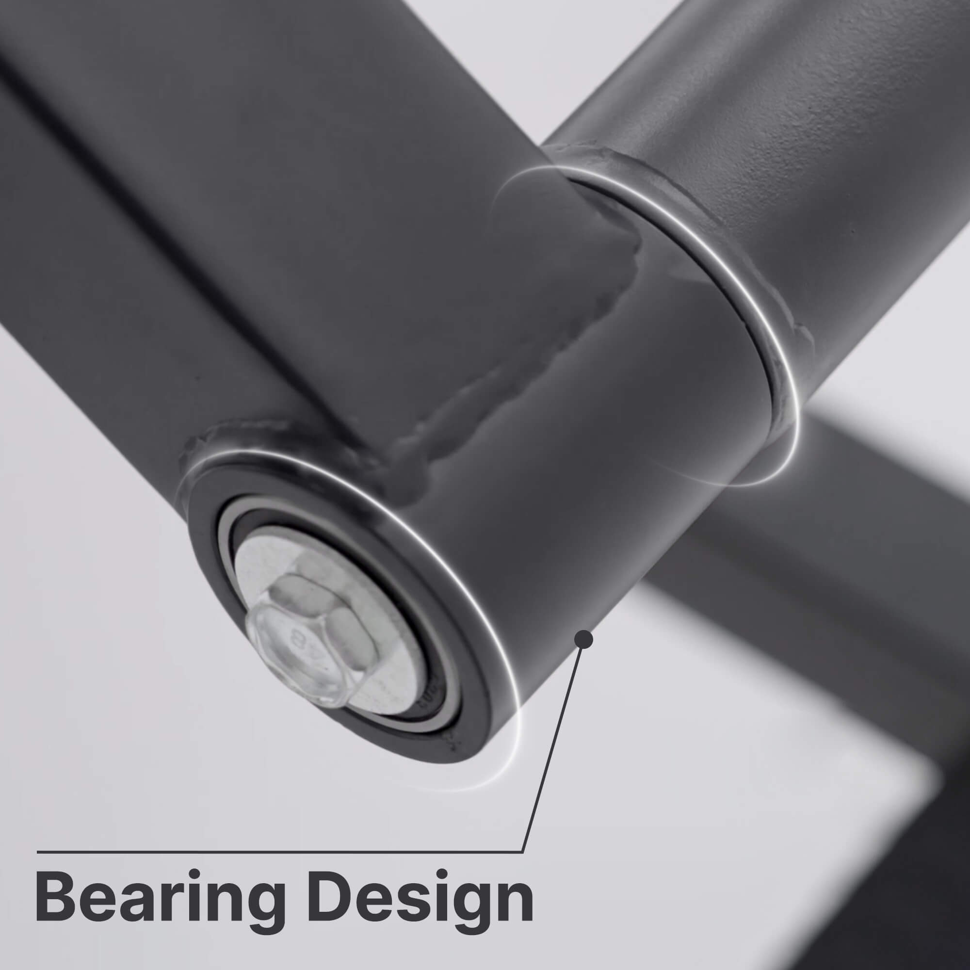 Close-up of a bearing design on a mechanical component with a blurred background.#color_black