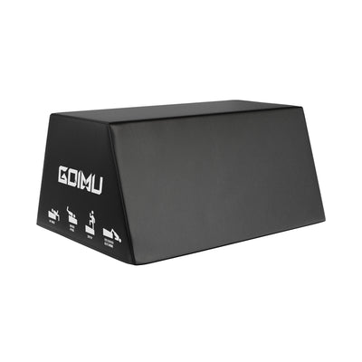 Black foam roller with 'GOMU' branding on a white background.
