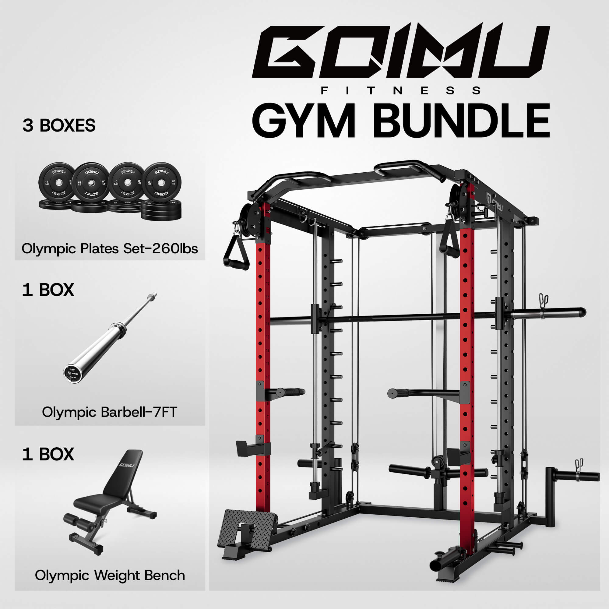 All-in-One Smith Machine with Cable Crossover S1-V4