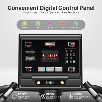 Digital control panel with various functions on a gray background